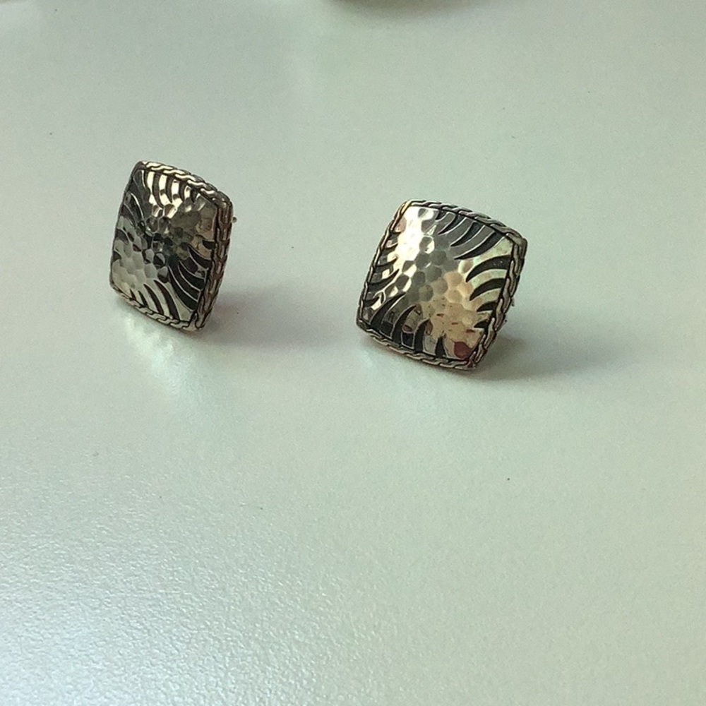 John Hardy Paul Macan Square Tiger Stripe Earrings